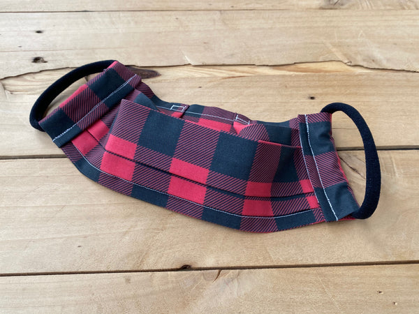 Red and Black Check Mask 