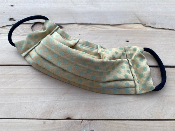 Lt. Green & Marigold Polka Dot Mask 