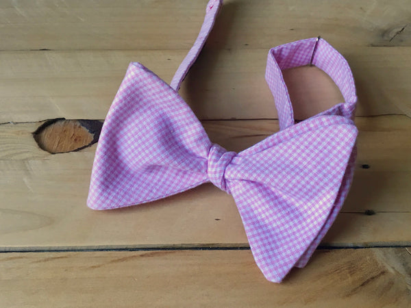 pink gingham ganger bow tie