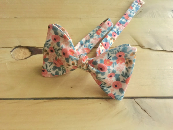 pink round rosy bow tie