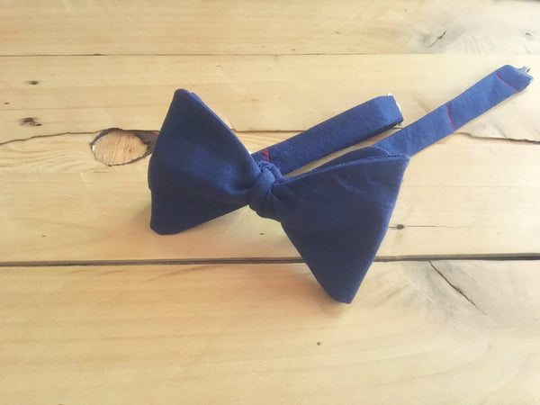navy linen bow tie