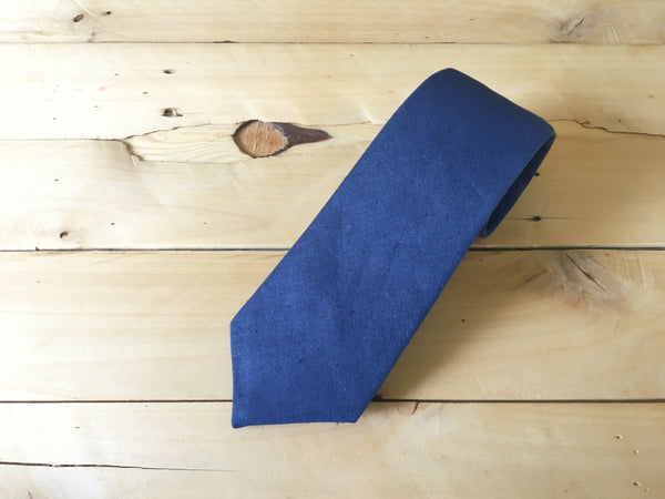 navy linen necktie