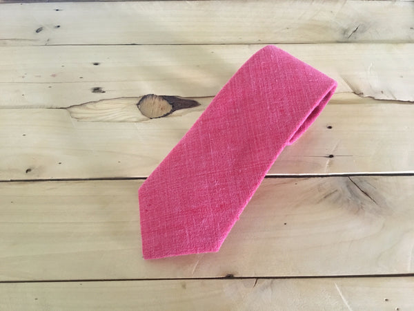 pink linen necktie