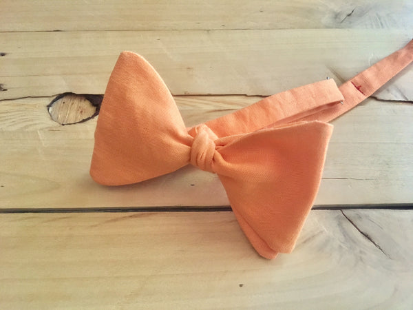 tangerine linen bow tie